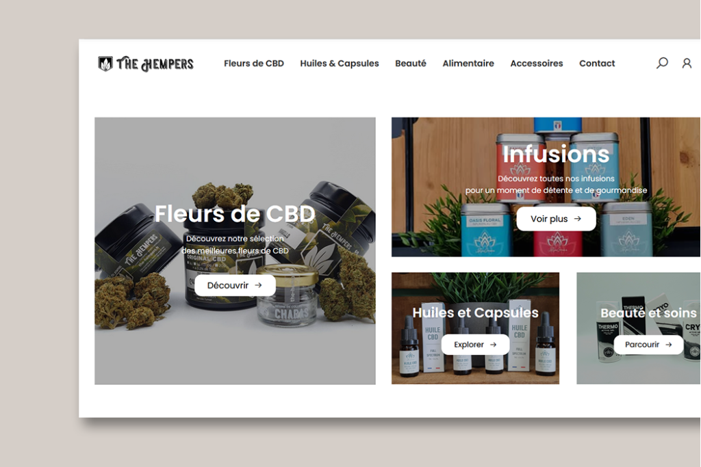 accueil site e-commerce The Hempers