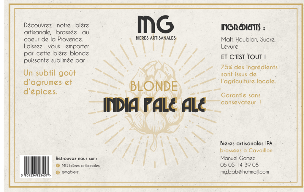 design étiquette bières IPA MG Bières